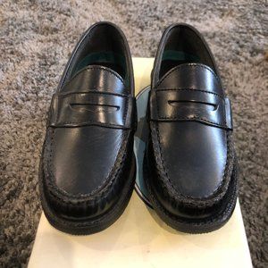 Boys Stoney Mountain Black Leather Loafers